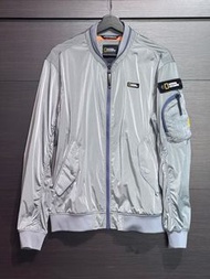 6.8折！全新 正版 National Geographic MA-1飛行外套 藍灰色 M號 CITY休閒 國家地理服飾