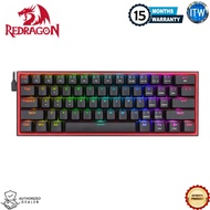 Redragon Fizz K617 RGB - Matrix 61 Keys, 60% Wired Mechanical Gaming Keyboard (Black) | itw