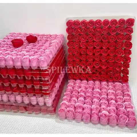DIY Gift Box Decoration - Three-Layer Rose Artificial Soap Flowers Without Base 25pcs/lot