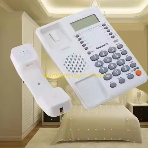 P9JB Stylish Desktop Corded Telephone with CallerID Display Last Number Redial Speed ​Dial for Home 