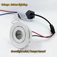 Mini Downlight 1 watt LED white body cupboard lamp