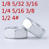 White Galvanized British American Made Hex Nut Nut Nut Nut UNC Nut 1/8 5/32 3/16 1/4 5/1