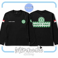 Free Safety First First First First Safety T-Shirt Your Name Long Sleeve Distro Shirt