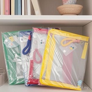 UX9P READY STOCK College Student Commuter Portable A4 Transparent Contrast Color Portable Zipper Typ