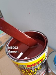 ME002 MAROON ( Metallic Epoxy Paint ) 1L METALLIC EPOXY FLOOR PAINT [ HEAVY DUTY ] PROTECTIVE &amp; COATING Tiles &amp; Floor Paint / WP