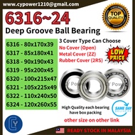 Ball Bearing 6316 6317 6318 6319 6320 6321 6322 6324-ZZ/2RS/OPEN Deep Groove Ball Bearing