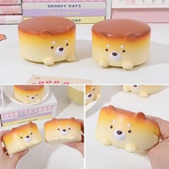 Cute Simulation Cheese Puppy Cake Slow Rebound Squishy Toys Decompression Toy Simulation Food Kneading Relief Stress Funny Toys