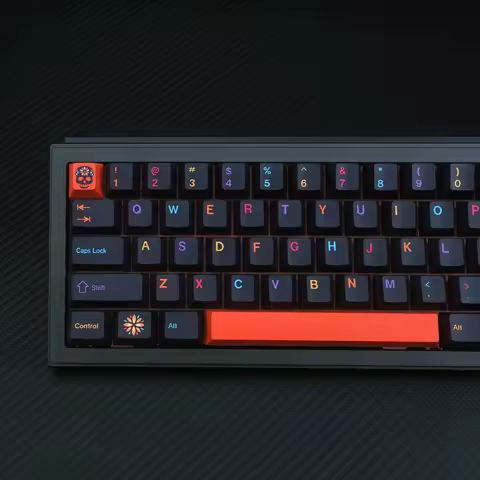 KBDiy 143 Keys/Set Cherry Profile Cartoon GMK Mictlan Keycaps PBT Black Mechanical Keyboard Keycap f