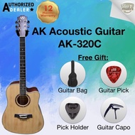A&K Acoustic Guitar AK-320C -41'' Full Size Acoustic Guitar Bundle with Guitar Bag ,Pick,Capo and Pi