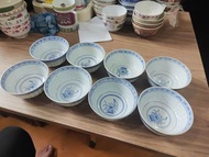 米通碗  青花米通碗  中國景德鎮 飯碗 8隻 $100/8pcs.