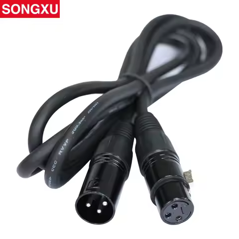 SONGXU 1.5m/5ft 3-Pin Signal XLR Connection DMX Cable DMX512 Stage Light Cable Wire Male to Female f