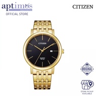 [Aptimos] Citizen Quartz BI5072-51E Black Dial Men Ip Gold Plated Bracelet Watch