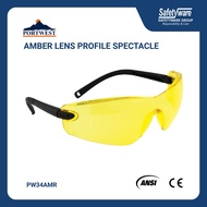 PortWest Profile Amber Spectacle I Safety Glass I UV Protection I Bright Vision I Eye Protection
