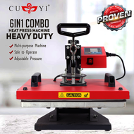 WPS - Cuyi 6 In 1 Combo Heat Press Machine Flatbed Cap Plate Mug