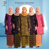FABIHA | Songket Tenun Soft Cotton Kurung Pahang Bunga Gold | Wanita Set Clothing fullembroiderykuru