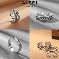 AIFEI JEWELRY Adjustable Perempuan 純銀戒指 Perak Vintage 925 Korean For Women Accessories Silver Cincin Sterling Ring Original M039