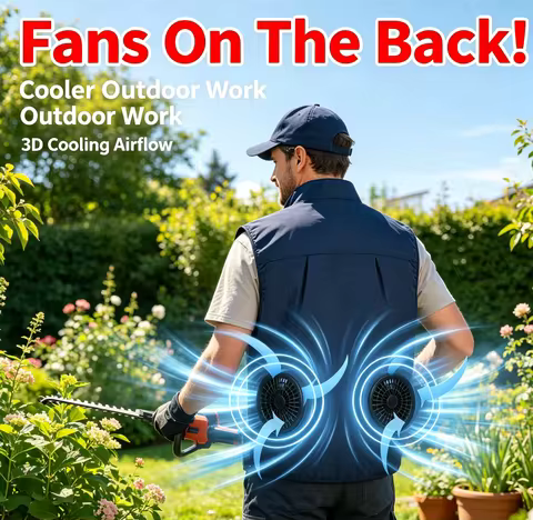 2026 Cool Vest Wearable Cooling Fan for High Temperature Work 13 Hours Air-Conditioned Fishing Hikin