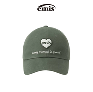 【สินค้านำเข้าของแท้จากต่างประเทศ】หมวกแก๊ปแฟชั่นแบรนด์ EMIS จากเกาหลี หมวกเบสบอลรูปหัวใจสำหรับผู้ชายแ