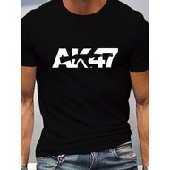Ak47 Printed T-Shirt For Men Short-Sleeved Men's Round Neck Unisex Streetwear Pool Shirt