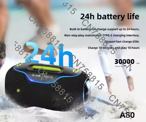 For hoPESTAR,A80 High Quality Portable Subwoofer Speaker RGB Fashion Design IPX6 Waterproof Mini Mic
