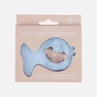 HEVEA Fish Teether In Natural Rubber Sky Blue | Teething Bites Toy For Baby Tether Tempat Mainan Gig