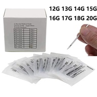 50/100Pcs12G/13G/14G/15G/16G/18G/20G Piercing Needles Professional Artist Piercing Supplies