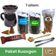 7-in-1 Prapen Bukhur Nusantara 50g package, free charcoal, signature Arabic aromatherapy spoon and s