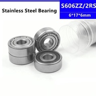 50/100pcs S606ZZ S606-2RS 6*17*6mm Stainless Steel Deep Groove Ball Be