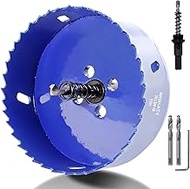 Luomorgo 95mm/3 3/4 inch Hole Saw, 1 1/4 inch Cutting Depth HSS Bi-Metal Hole Cutter for Wood Boards