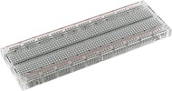 BB830T Transparent Solderless Plug-in BreadBoard, 830 tie-points, 4 power rails, 6.5 x 2.2 x 0.3in (