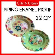 T1. 12 PCS || 1 Lusin Piring Enl Motif 20cm 22cm 24cm / Piring Seng /