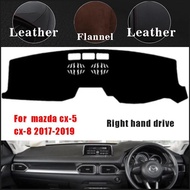 Leather Flannel Car dashboard covers For mazda cx-5 cx-8 2017-2019  RHD Car Dashboard Covers Mat Sha