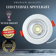 7W LED eyeball spotlight daylight warm white cool white lampu light siling