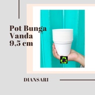 (1 lusin) Pot Plastik Bunga Kecil / Pot Vanda Putih 950 Diansari