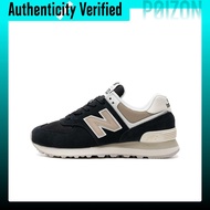 New Balance NB 574 Textile Split Cow Leather Low top Casual Shoes Womens Black Brown White WL574DK2