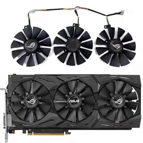1SET 6PIN ROG-STRIX-RX580-O8G-GAMING GPU Fan，For ASUS ROG-STRIX-RX 590、RX 580、RX 480、RX VEGA64、RX VE