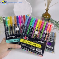12pcs Neon Colored Glitter Pen Pastel Pen / Glitter Pen / Metal Pen / Highlighter Pen Stationary