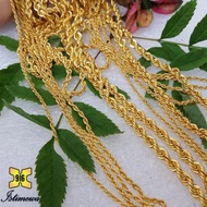 ISTIMEWA 916 Gold Hollow Rope Necklace Rantai Leher Pintal Kosong Emas 916