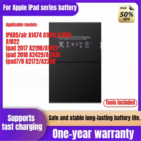 Applicable Apple iPad 6/5 Tablet Battery Air2 A1566/1567/1547/1484 iPad Pro 12.9 2017/2018 New Batte