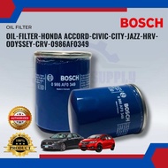 BOSCH OIL FILTER FOR HONDA ACCORD, CIVIC, CITY, JAZZ, HRV, ODYSSEY, CRV - 0986AF0349