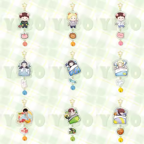 The Untamed Arcylic Keychain Cartoon Acrylic Gifure Wang Yibo Bell Keychain Mo Dao Zu Shi Props Key 