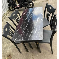 6 SEATER COMPLETE SET 1 TABLE & 6 CHAIRS FOLDING TABLE (FSD 60X120) FOR INDOOR/OUTDOOR MEJA LIPAT