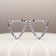 9K Solid Gold Triangular Hoops – Faceted Statement Earrings
