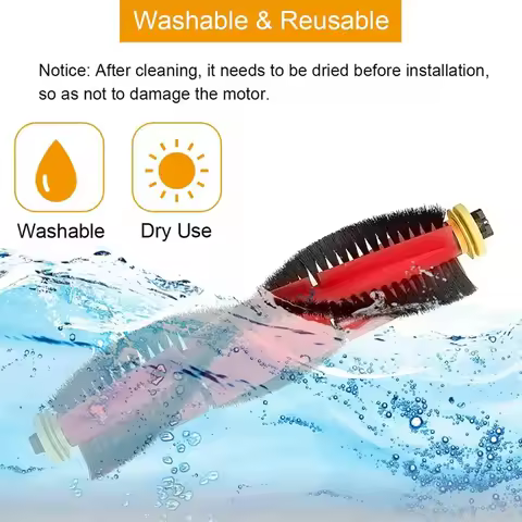 A21I-Main Brush As Shown Plastic For Roborock S6 Maxv, S6, S6 Pure, E5, E4, S4 Max, S4, S5 Max, S5, 