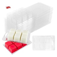 30pcs Wax Melt Container Clamshell Packaging Mold Box 6 Cavity Clear Plastic Cube Tray Wax Melt Clam