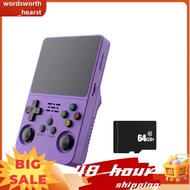 R36S Handheld Game Console 3.5Inch IPS Screen 64GB Portable Video Player Dual 3D Joystick 3200mah Ba