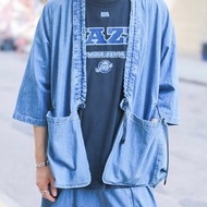 新款薄牛仔 kimono外套