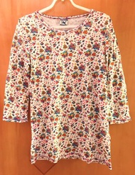 日本Cube Sugar碎花圓領中袖襯衫