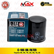 C-106 Vic Oil Filter for Toyota 4K, 5K, 7K, 2A, 4A, 1S, 3S
