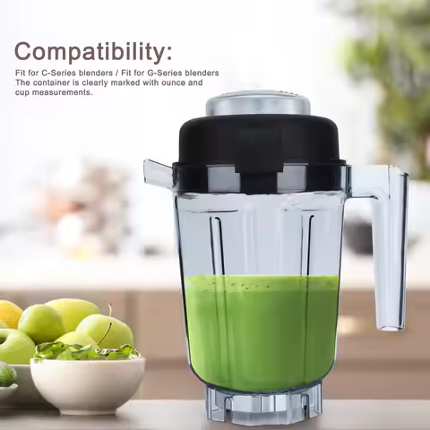 Container for Vitamix Transparent Food Blender Container with Blade Lid Replacement Accessories Fit 